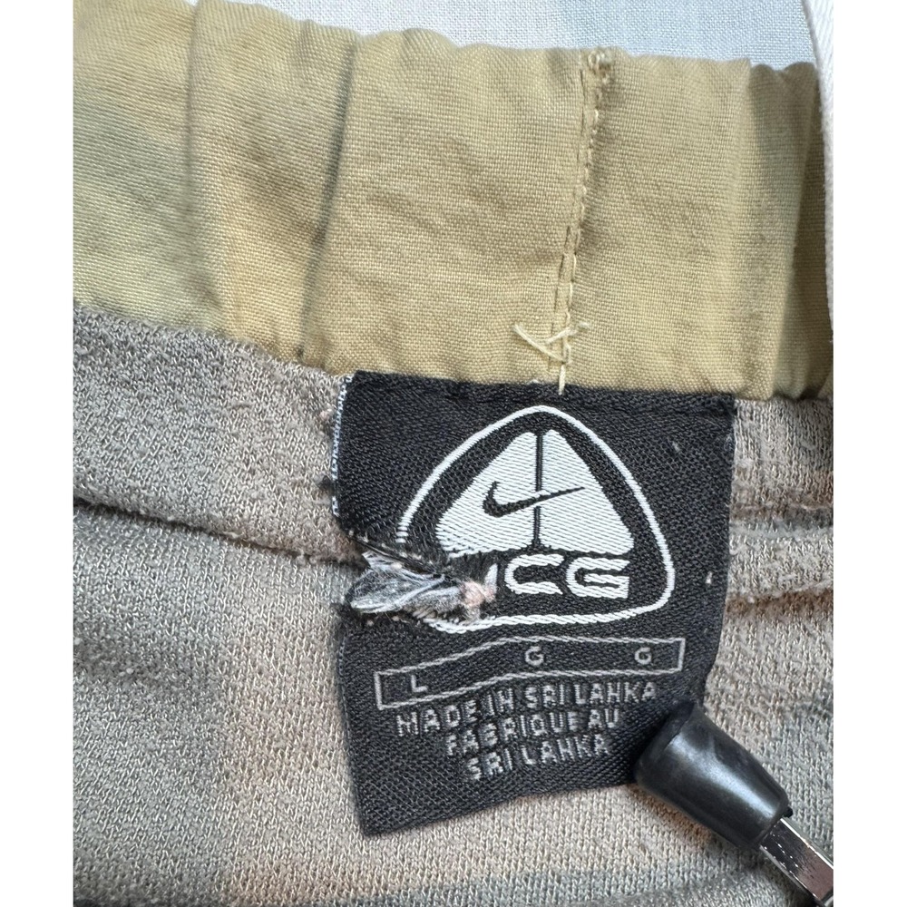 Nike ACG Shorts Mens Large Khaki Black Mesh Outdoor Lined Drawstring 90s Vintage - Picture 4 of 11